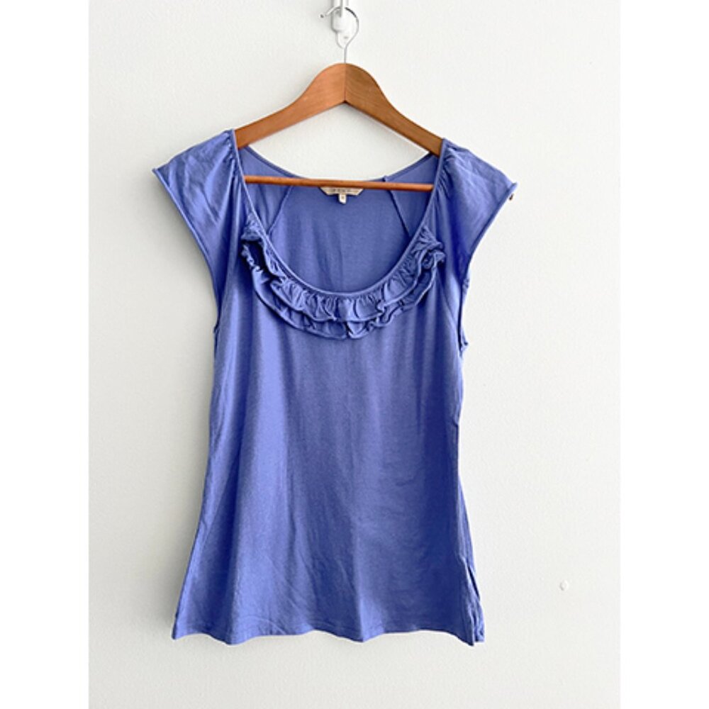RW & Co,- Shirt - Purple/Blue with fringe detail - Size Small
